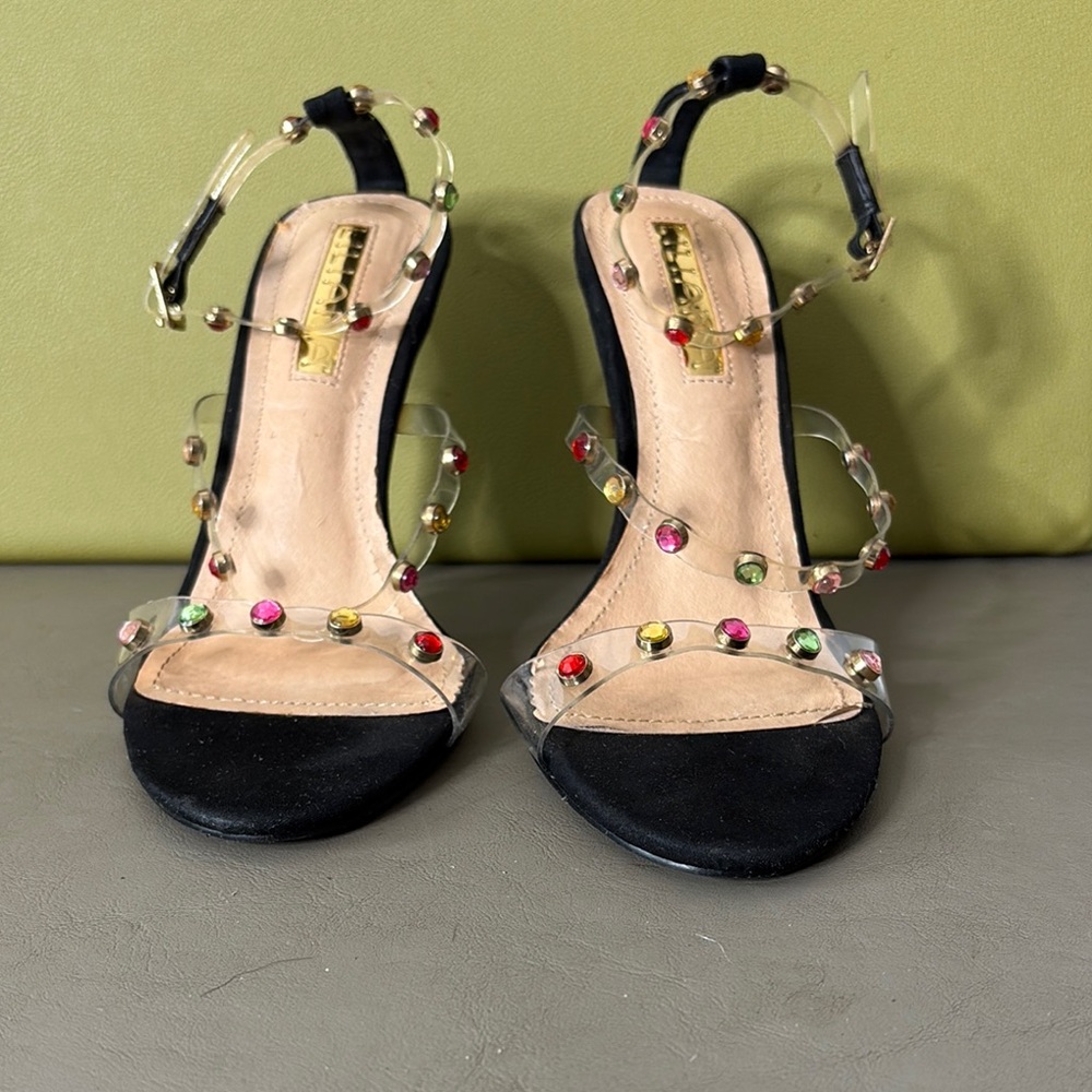 Black Bejeweled Women's Heels